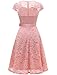 Dressystar Women Sweetheart A-Line Short Floral Lace Cocktail Bridesmaid Dress with Bow