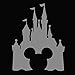 Crawford Graphix Disney Style Castle with Mickey Inspired Vinyl Car Window Decal Sticker (5" Silver)