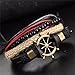 Creazy New Men's Braided Leather Stainless Steel Cuff Bangle Bracelet Wristband Fashion