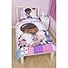 Disney Doc McStuffins Childrens Girls Patch Reversible Duvet Cover Bedding Set (Twin Bed) (White)