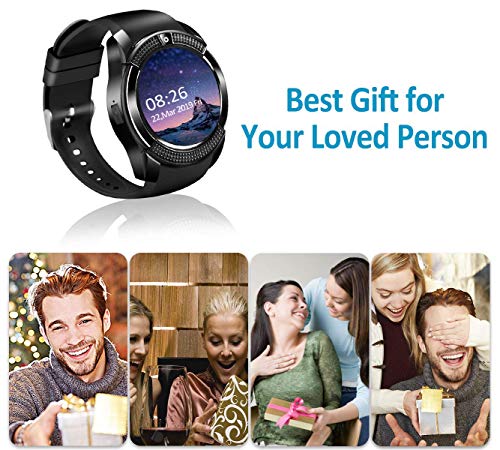Android Smart Watch for Women Men, 2019 Bluetooth Smartwatch Smart Watches Touchscreen with Camera, Cell Phone Watch with SIM Card Slot Compatible Android Samsung iOS Phones XS 8 7 6 Note 8 9 Adult