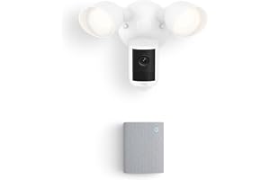 Ring Floodlight Cam, Wired (newest model), White with Chime (3rd Gen)
