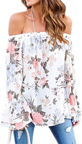 Women Blouse, TOPUNDER Fashion Off Shoulder Floral Printed Casual Tops T Shirt (S, Multicolor)