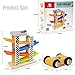 Ramp Racer Race Track;TEYTOY Toddlers Wooden Ramp Racer Race Track Vehicle Playsets with 4 Mini Racers (Exquisite packing)