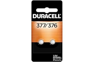 Duracell 377/376 Silver Oxide Button Batteries, 2 Count (Pack of 1), Battery with Long-Lasting Power for Watches, Calculators