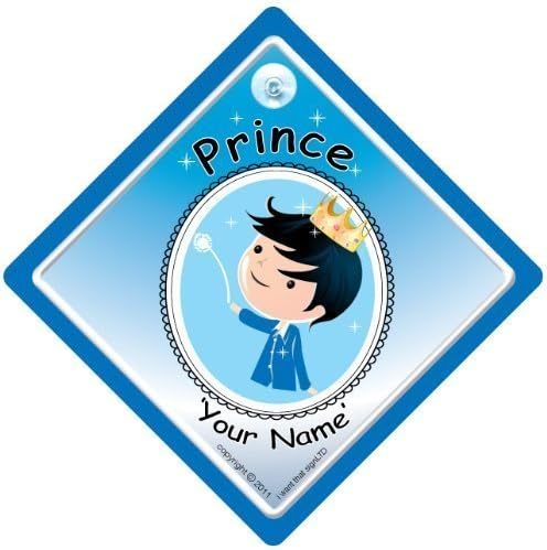 GRANDCHILDREN iwantthatsignltd Prince On Board Sign, Cute Blue, Prince On Board Personalised, Baby On Board Custom Car Sign, Prince Sign, Decal