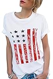 Inorin Womens American Flag T Shirt Graphic Summer Casual Short Sleeve Tee Tops
