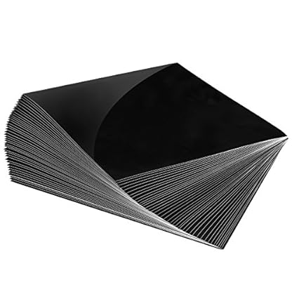 Permanent Glossy Black Vinyl Sheets Better Than Vinyl Rolls - EZ Craft USA - 12" x 12" - 40 Glossy Adhesive Backed Sheets Work with Cricut and Other Cutters