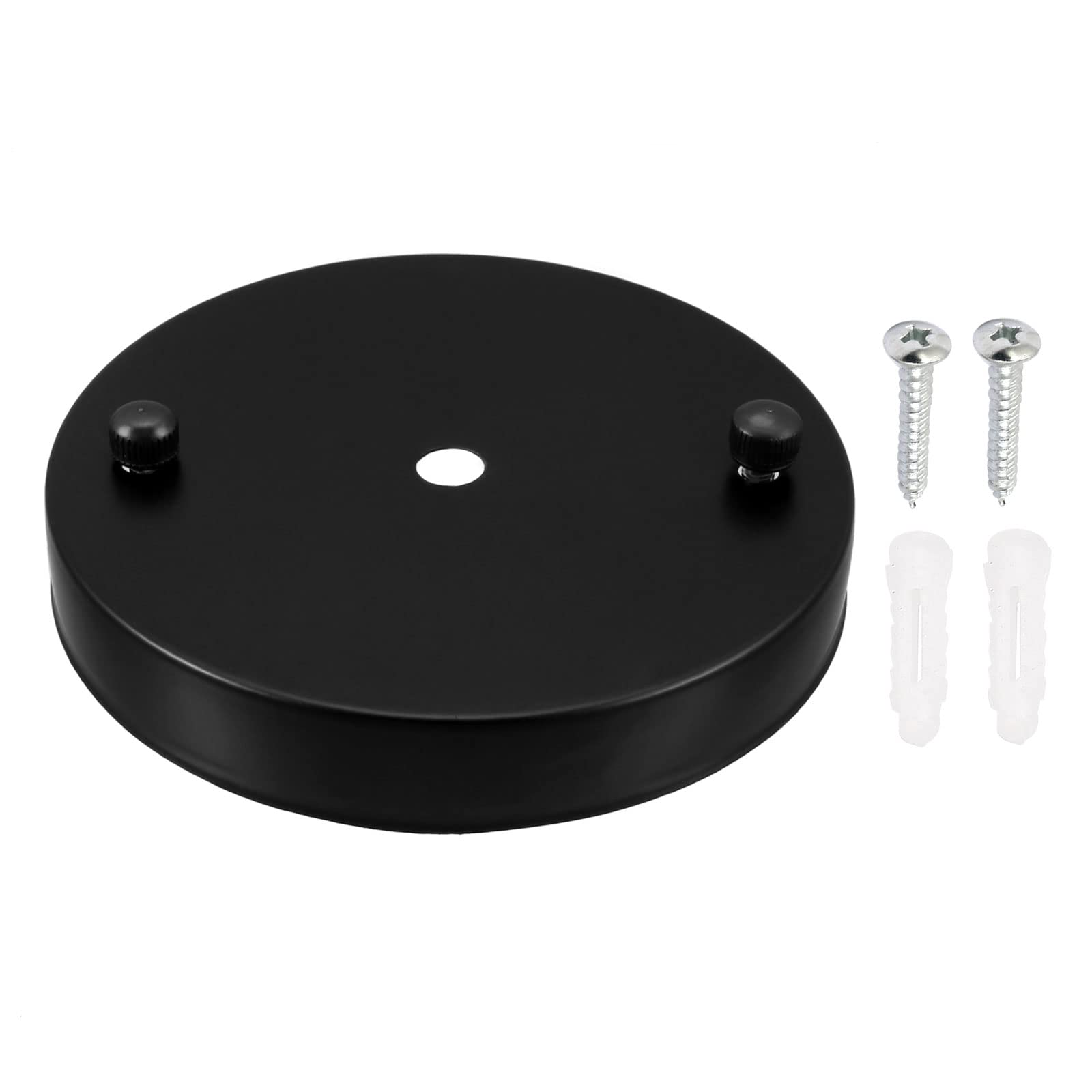 YOKIVE 1 Pcs Ceiling Light Plate Chassis, Pointed Base Disc with Screw DIY Lamp Pendant Accessories Great for Home Office (Black, 4.72x0.8-inch)