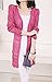 Shawhuaa Womens Crochet Knitted Open Front Cardigan Pocket Sweater Rosy