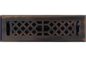 Empire Register Co, Vent Cover - 2x10 inch, Antique Style Design, Oil Rubbed Bronze Finish, Heavy Duty Floor Vent Covers, Metal Damper Attached. Vent Covers for Home Floor only.
