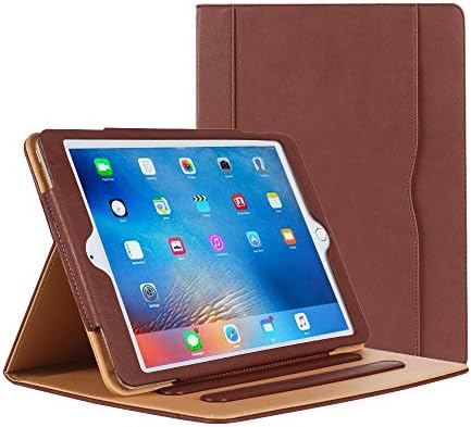 IPAD MINI 4 Smart CASE- Pro Case Leather Stand Folio Case Cover for iPad mini 4, with Multiple Viewing angles, auto Sleep/Wake, Document Card Pocket (Brown)