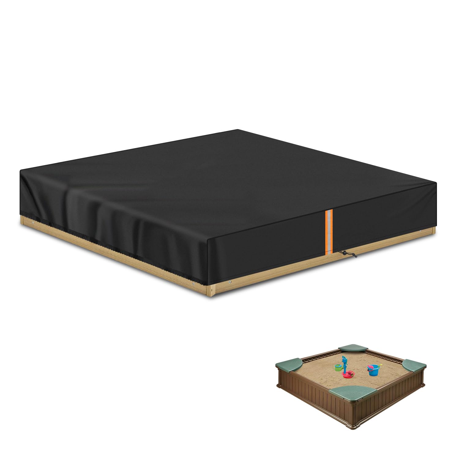 VANSHEIM Sandbox Cover Sandpit Canopy Waterproof UV Protection 150x150x20cm