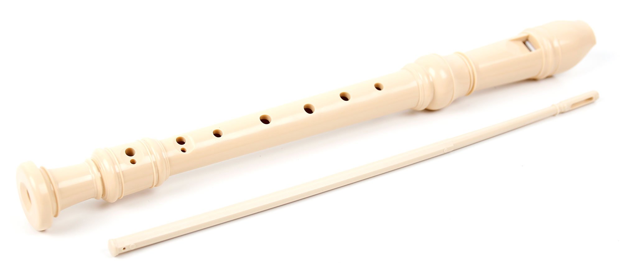 Bray 8 Hole Soprano Cream Recorder - Splits In To 4 Parts And Comes With Carry Case And Cleaning Rod - Suitable For Left And Right Handed
