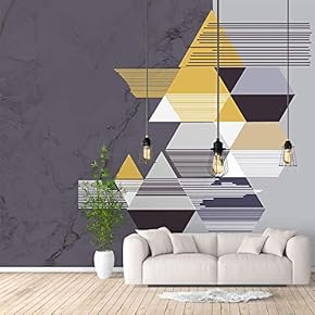 Wall Murals for Bedroom Abstract Geometric Theme Removable Wallpaper Peel and Stick Wall Stickers - 66x96 inches