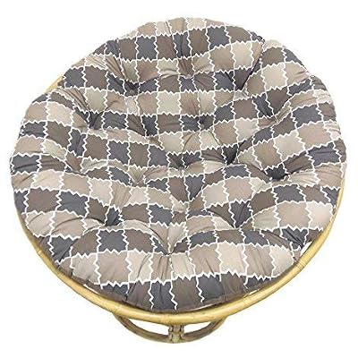 COTTON CRAFT Papasan Moroccan Mosaic Tile Chocolate Natural Overstuffed Chair Cushion, Sink into Our Comfortable and Oversized Papasan, Pure 100%