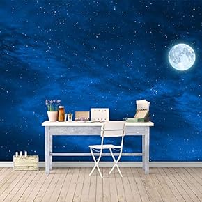 Wall Mural Moonlit Night Removable Wallpaper Wall Sticker for Bedroom Living Room - 66x96 inches