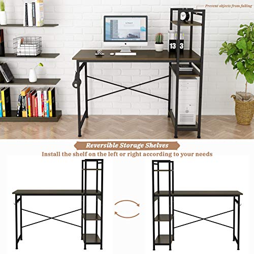 Engriy Computer Desk with 4 Tier Shelves for Home Office, 47" Writing