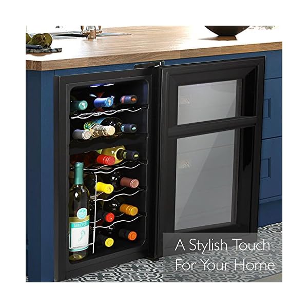 NutriChef-PKTEWCDS1802-18-Bottle-Dual-Zone-Thermoelectric-Wine-Cooler-Red-and-White-Wine-Chiller-Countertop-Wine-Cellar-Freestanding-Refrigerator-with-LCD-Display-Digital-Touch-Controls