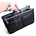 Magik 2 Pack Travel Insert Handbag Purse Large Liner Organizer Tidy Bags Expandable 13 Pocket Handbag Insert Purse Organizer with Handles (.Black.)