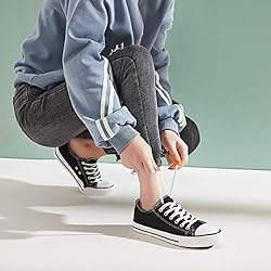 White Sneakers for Women Low Top Canvas Shoes