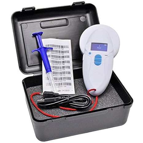 VOSS.PET Chiplesegerät RFID inklusive Transponder Tierkennzeichnung Chip Chipleser Reader Rfidreader USB Mini Mikrochip Tierc