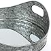 Stonebriar Round Nesting Galvanized Metal Serving Tray Set with Handles, Rustic Butler Trays, For Serving Food and Drink, a Unique Coffee Table Centerpiece, or Desk Organizer for Documents