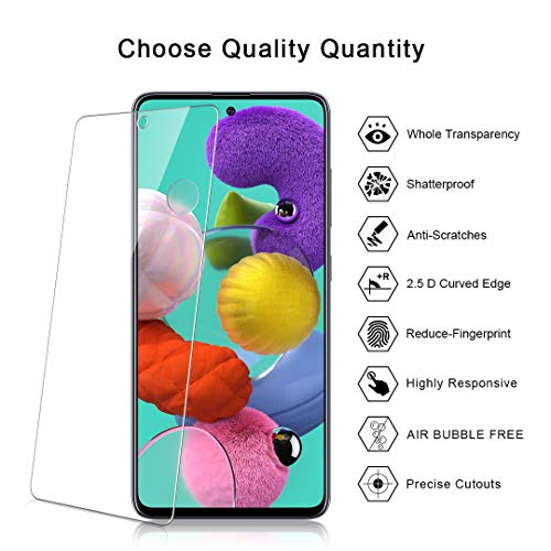 TAURI [3 Pièces Protection écran pour Samsung Galaxy A51 Verre Trempé, [9H Dureté][sans Bulles][Anti Rayures] Film Protection écran