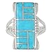 925 Sterling Silver Ring with Genuine Turquoise Sizes 6 to 11 (10)