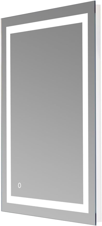 LED Lighted Vanity Bathroom Mirror，LED Bathroom Mirror，Modern Wall Mounted LED Mirrors Dimmable Rectangle Touch Wall Mirror with Dimmer & Lights (40"x 24")
