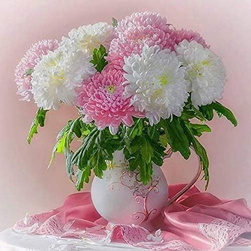 Maysurban DIY Diamond Painting Kits 5D Diamond Painting Kits Full Drill for Adults Cross Stitch Art Craft Rhinestone Embroidery Painting for Home Decor Color Chrysanthemum 30 x 30 cm
