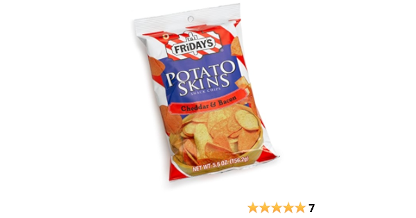 Amazon Com Tgi Friday S Snack Chips Potato Skins Cheddar Bacon 5 5 Ounce Bags Pack Of 10