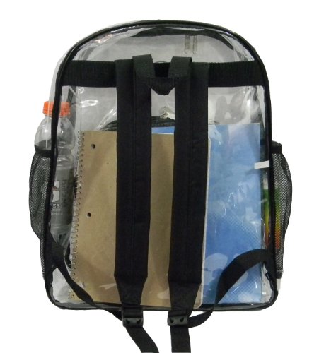 K-Cliffs Heavy Duty Clear Backpack See Through Daypack Student Transparent Bookbag Black By Praise Start