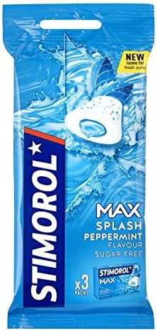 Stimorol | Max Splash Peppermint | 3 Packs | Total Weight of 66gr/2.33oz