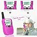 Zooawa [Upgrade Generation] Handheld Walkie Talkie, [2 Pcs] Kids Outdoor Wireless Interphone 2-Way 3 KM Range Durable Radio Transceiver Toy with 22 Channels for Camping and Hiking - Magenta