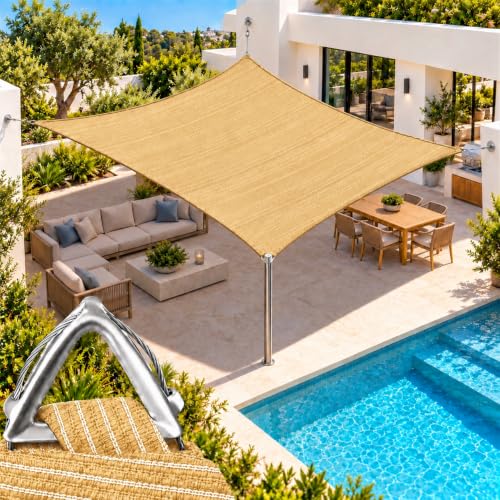 ShadeMart 31' x 47' Beige Heavy Duty Rectangle Outdoor Patio… at Amazon