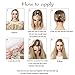 SARLA U Part Hair Extensions Clip in Wavy Long Full Head Synthetic Hairpiece 24 Inch for Women Light Honey Blonde