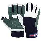 MRX BOXING & FITNESS Mens Sailing Gloves Deckhand Gripy Glove White/Blue