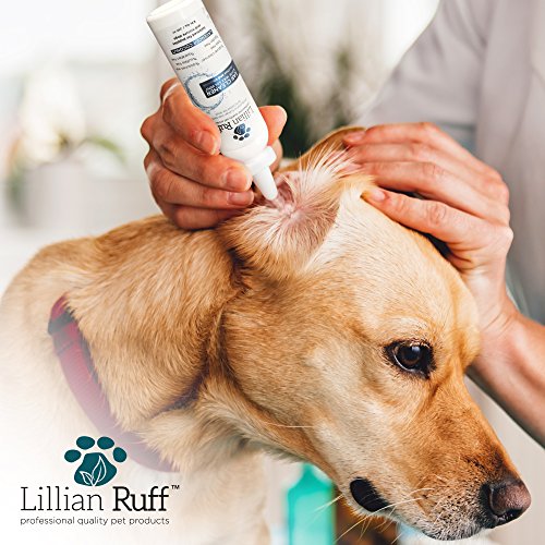 Lillian Ruff Ear Cleaner for Dogs and Otic Wax Solvent with Aloe - Coconut and Lavender Scent - Dissolve Wax and Eliminate Ear Odors with Tea Tree Oil and Bee Propolis - Safe for Sensitive Ears