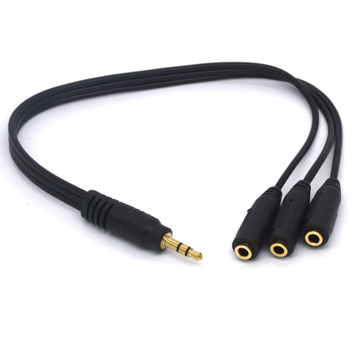 Tomost 3.5mm Headset Splitter, 5 Way 1/8" 1 Male to 5 Female TRS Stereo Jack Audio Extension Cable Cord (1 Male To 3 Female)