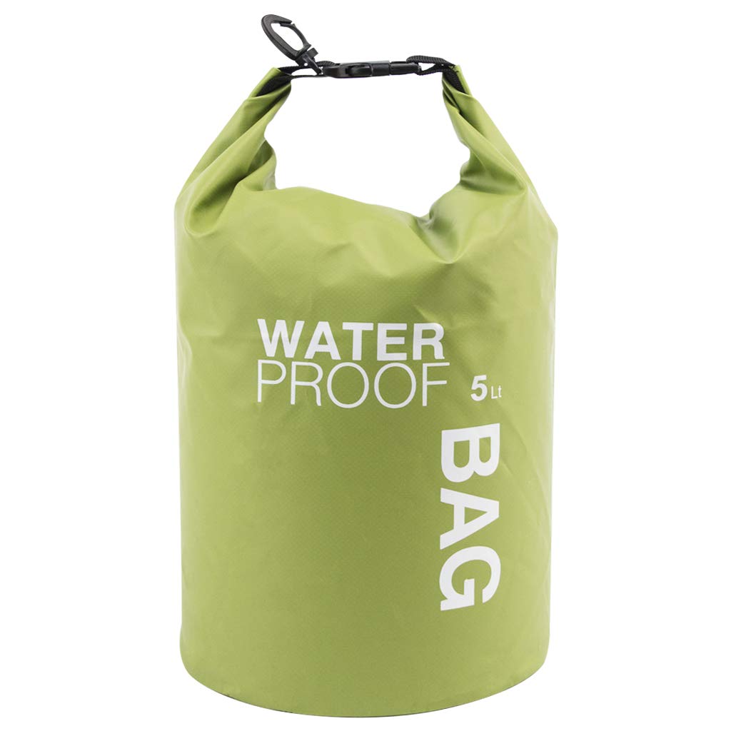 Uncle Paul Boat Dry Bags - Green 5L Waterproof Bag for Drifting Boating Kayaking Fishing Rafting Swimming Camping Canoeing Surfing 5 litres