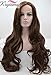 K'ryssma® Long Wavy Brown Wig Heat Resistant Fiber Hair Synthetic Wigs Lace Front Half Hand Tied for Women 24 Inches