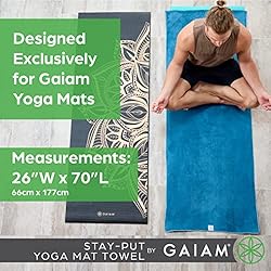 Gaiam Yoga Towel - Mat Sized Active Dry Non Slip