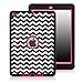 E LV iPad Air Deluxe Printed Hard Soft Hybrid Armor Combo Case with 1 Screen Protector, 1 Stylus and 1 E LV Microfiber Digital Cleaner - Zig Zag Hot Pink