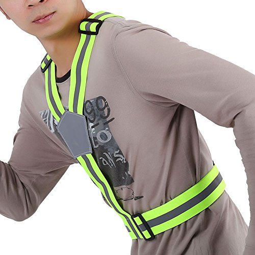 Nikou High Reflective Visible Strap Vest Reflective Gear Accessories for Safety Running Walking Jogging Cycling Motorcycle Highway Emergencies