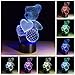 Horse 3D Night Light for Girls,7 Colors Change LED Nightlight Unicorn Bedside Lamp for Children and Kid's Room,Horse Night Light for Kids Best Birthday Gift for Girls Boys