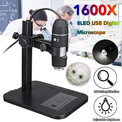 HESDEL Digital Microscope Portable 1600X 8LED USB Endoscope Zoom Camera Magnifier 24bit