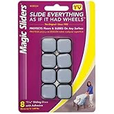 Magic Sliders Plastic Floor Slide Gray Square 1 in. W x 1 in. L 8 pk Self Adhesive