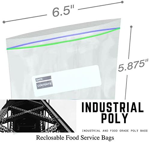 100 PACK - Heavy Duty Clear Plastic Ziplock Sandwich Food Storage Bag With White Write On Block To Label Your Contents.-- Pack of 100 Compare to ZipLoc (tm) (Sandwich Size)
