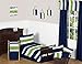 Sweet Jojo Designs Navy Blue Green White Accent Floor Rug for Stripe Kids Teen Bedding Collection